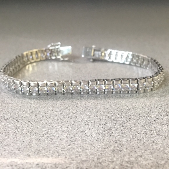 QVC Jewelry - NWOT, QVC Diamonique sterling tennis bracelet. 8.5
